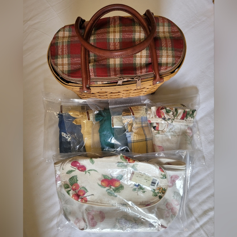 Longaberger Medium Boardwalk Basket Purse with Protector and 7 Liners, GUC - Picture 14 of 15
